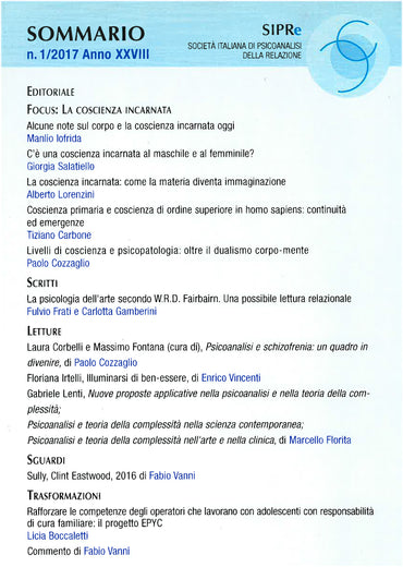 Ricerca Psicoanalitica -  N. 1 / 2017